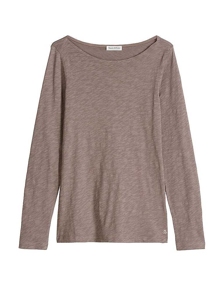 Poloshirt MARC O'POLO "mit TENCEL™ Modal", Damen, Gr. L, chalky braun, Obermaterial: 58% Baumwolle, 38% Modal, 4% Elasthan, unifarben, slim fit, Shirts 6